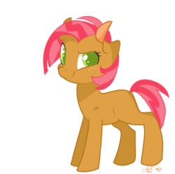 Size: 500x497 | Tagged: safe, artist:laceymod, babs seed, pony, g4, female, simple background, smiling, solo, transparent background