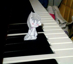 Size: 604x529 | Tagged: safe, artist:danadyu, octavia melody, earth pony, pony, g4, female, irl, musical instrument, paper child, photo, piano, solo