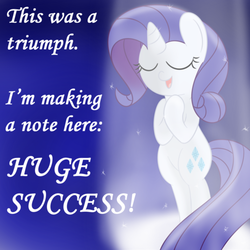 Size: 500x500 | Tagged: artist needed, source needed, safe, rarity, pony, g4, female, portal (valve), singing, solo, song