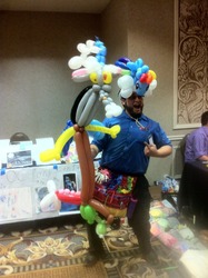 Size: 1280x1714 | Tagged: safe, human, balloon, brony-fest 2013, convention, craft, irl, irl human, photo, vendor