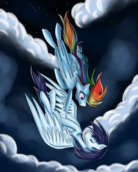 Size: 1600x2000 | Tagged: safe, artist:sevenada, rainbow dash, soarin', g4, ship:soarindash, shipping