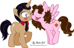 Size: 2510x1635 | Tagged: safe, artist:shinta-girl, oc, oc only, oc:shinta pony, kissing