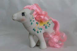 Size: 1600x1066 | Tagged: safe, flower bouquet, pony, g1, blushing, irl, photo, solo, toy