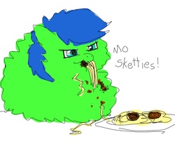 Size: 809x673 | Tagged: safe, fluffy pony, amputee, fat, fluffy pony original art, spaghetti