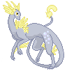 Size: 96x102 | Tagged: safe, derpy hooves, dragon, g4, dragon cave, pixel art, recolor, simple background, species swap, sprite, sweetling, transparent background