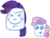 Size: 440x334 | Tagged: safe, rarity, sweetie belle, g4, bite mark, fluffy puff marshmallows, homestar runner, literal, marshie, marshmallow, rarity is a marshmallow, simple background, sweetie belle is a marshmallow too, transparent background