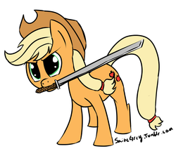 Size: 1280x1137 | Tagged: safe, artist:saine grey, applejack, g4, 30 minute art challenge, sword