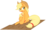 Size: 6109x3669 | Tagged: safe, artist:guitarbrony, artist:joey darkmeat, applejack, earth pony, pony, g4, female, looking back, simple background, sitting, solo, stairs