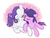 Size: 1207x929 | Tagged: dead source, safe, artist:clovercoin, rarity, twilight sparkle, g4, blushing, female, heart, lesbian, nuzzling, ship:rarilight, shipping, wingding eyes