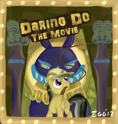 Size: 727x767 | Tagged: safe, artist:tggeko, ahuizotl, daring do, g4, movie poster