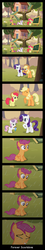 Size: 1024x5675 | Tagged: safe, artist:iamcommando13, edit, apple bloom, applejack, rarity, scootaloo, sweetie belle, earth pony, pegasus, pony, unicorn, g4, ^^, abacus, abandoned, apple bloom's bow, applejack's hat, book, bow, chalkboard, cloud, clubhouse, collaboration, cowboy hat, crusaders clubhouse, crying, cutie mark crusaders, eyes closed, female, filly, foal, folded wings, forever alone, grass, hair bow, hat, lying down, mare, meme, open mouth, prone, rain, sad, scootalone, sitting, smiling, tree, wings