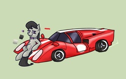 Size: 1200x750 | Tagged: source needed, safe, artist:ponchuzn, octavia melody, earth pony, pony, g4, car, female, lola t70, solo