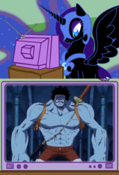 Size: 512x750 | Tagged: safe, nightmare moon, g4, exploitable meme, monkey d. luffy, nightmare luffy, one piece, tv meme