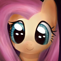 Size: 1280x1280 | Tagged: safe, artist:daedric-pony, fluttershy, pegasus, pony, g4, bust, cute, portrait, shyabetes, smiling