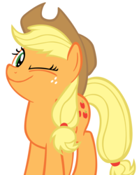 Size: 1494x1879 | Tagged: safe, artist:xmayii, applejack, g4, simple background, transparent background, vector, wink
