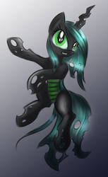 Size: 675x1100 | Tagged: safe, artist:kairaanix, queen chrysalis, changeling, changeling queen, g4, female, solo