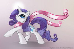 Size: 900x600 | Tagged: safe, artist:keyfeathers, rarity, pony, g4, clothes, female, scarf, solo