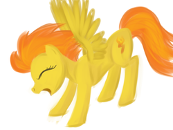 Size: 1024x768 | Tagged: safe, artist:tggeko, spitfire, pegasus, pony, g4, female, mare, stretching, yawn