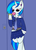 Size: 640x900 | Tagged: safe, artist:loveable-java, dj pon-3, vinyl scratch, pony, g4, bipedal, bubblegum, clothes, glasses, gum, headphones, school uniform, schoolgirl, skirt, standing