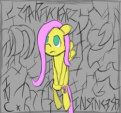 Size: 1233x1155 | Tagged: safe, artist:princesscelestiavevo, fluttershy, g4, gray background, no catchlights, no pupils, simple background, sketch, solo