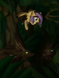 Size: 1500x1950 | Tagged: safe, artist:mattatatta, fluttershy, timber wolf, survivor shy, g4