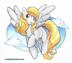 Size: 748x656 | Tagged: safe, artist:jayelle-anderson, derpy hooves, pegasus, pony, g4, female, mare, solo, traditional art