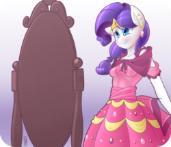 Size: 2488x2140 | Tagged: safe, artist:mrw32, rarity, anthro, g4, clothes, cute, dress, female, gala dress, skirt, solo