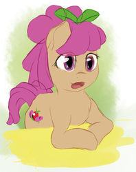 Size: 942x1189 | Tagged: safe, artist:ruby, apple rose, earth pony, pony, g4, 30 minute art challenge, bipedal, female, open mouth, rearing, solo, young apple rose, younger