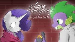 Size: 1920x1080 | Tagged: safe, artist:marik azemus34, rarity, spike, anthro, g4, fanfic, female, male, marriage proposal, ship:sparity, shipping, straight