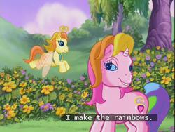 Size: 640x480 | Tagged: safe, screencap, rarity (g3), zipzee, breezie, g3, the runaway rainbow, bedroom eyes, out of context, subtitles