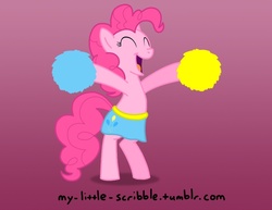 Size: 792x612 | Tagged: safe, artist:scribble, pinkie pie, pony, g4, 30 minute art challenge, bipedal, cheerleader, female, solo
