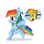 Size: 1600x1600 | Tagged: safe, artist:kty159, rainbow dash, spitfire, pony, g4, bipedal