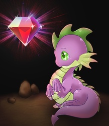 Size: 2167x2500 | Tagged: safe, artist:drmambo199, spike, g4, diamond, gem, male, ruby, solo