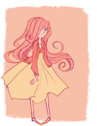 Size: 775x1000 | Tagged: safe, artist:kaymurph, fluttershy, human, g4, clothes, dress, female, humanized, simple background, skinny, solo, thin