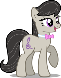 Size: 3148x3985 | Tagged: dead source, safe, artist:austiniousi, octavia melody, earth pony, pony, g4, bowtie, cutie mark, female, hooves, mare, open mouth, raised hoof, simple background, solo, transparent background, vector