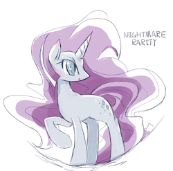 Size: 500x493 | Tagged: safe, artist:kolshica, nightmare rarity, pony, g4, spoiler:comic, female, pixiv, simple background, solo
