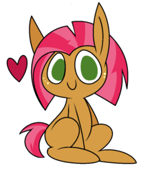Size: 848x896 | Tagged: safe, artist:sauec, babs seed, pony, g4, adorababs, cute, female, heart, no nose, no pupils, simple background, solo, transparent background