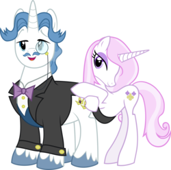 Size: 10149x10070 | Tagged: safe, artist:mattyhex, fancypants, fleur-de-lis, pony, unicorn, g4, sweet and elite, absurd resolution, classy, clothes, female, male, mare, monocle, pose, ship:fancyfleur, shipping, simple background, stallion, straight, suit, transparent background, vector