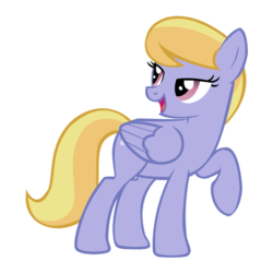 Size: 500x500 | Tagged: safe, artist:ns4j19y, cloud kicker, pegasus, pony, g4, female, mare, open mouth, raised hoof, simple background, smiling, solo, transparent background