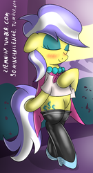 Size: 721x1332 | Tagged: safe, artist:ziemniax, upper crust, pony, g4, 30 minute art challenge, clothes, glass slippers, socks, stockings, thigh highs