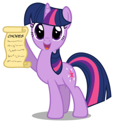 Size: 4415x4783 | Tagged: safe, artist:austiniousi, twilight sparkle, pony, unicorn, g4, absurd resolution, clothes, female, list, mare, scroll, simple background, solo, transparent background, unicorn twilight