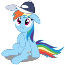 Size: 6000x6000 | Tagged: safe, artist:caliazian, rainbow dash, pegasus, pony, g4, hurricane fluttershy, the mysterious mare do well, .ai available, absurd resolution, cap, female, hat, simple background, solo, transparent background, vector