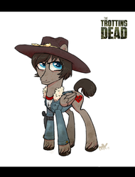 Size: 669x878 | Tagged: safe, artist:pandadox, carl grimes, crossover, ponified, the walking dead, trotting dead