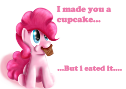 Size: 8275x5850 | Tagged: safe, artist:13era, pinkie pie, g4, absurd resolution, but i eated it, cupcake, solo