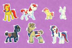 Size: 1610x1080 | Tagged: safe, artist:whimsicottons, britain, china, france, japan, nation ponies, ponified, united states