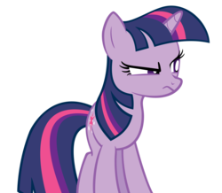 Size: 4665x4066 | Tagged: safe, artist:glitched-nimbus, twilight sparkle, pony, g4, absurd resolution, annoyed, female, frown, glare, i'm watching you, raised eyebrow, simple background, solo, suspicious, transparent background, vector
