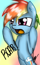 Size: 500x800 | Tagged: safe, artist:dj-skulllover, rainbow dash, g4, roar, solo