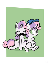 Size: 1280x1660 | Tagged: safe, artist:mrbastoff, sweetie belle, g4, hat, moustache