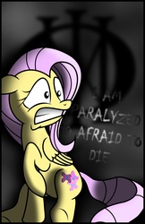 Size: 3300x5100 | Tagged: safe, artist:friendshipismetal777, fluttershy, pegasus, pony, g4, dream theater, lyrics, panic attack, solo