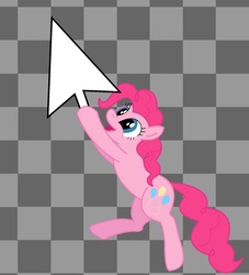 Size: 1500x1650 | Tagged: safe, artist:friendshipismetal777, pinkie pie, earth pony, pony, g4, checkered background, cursor, solo